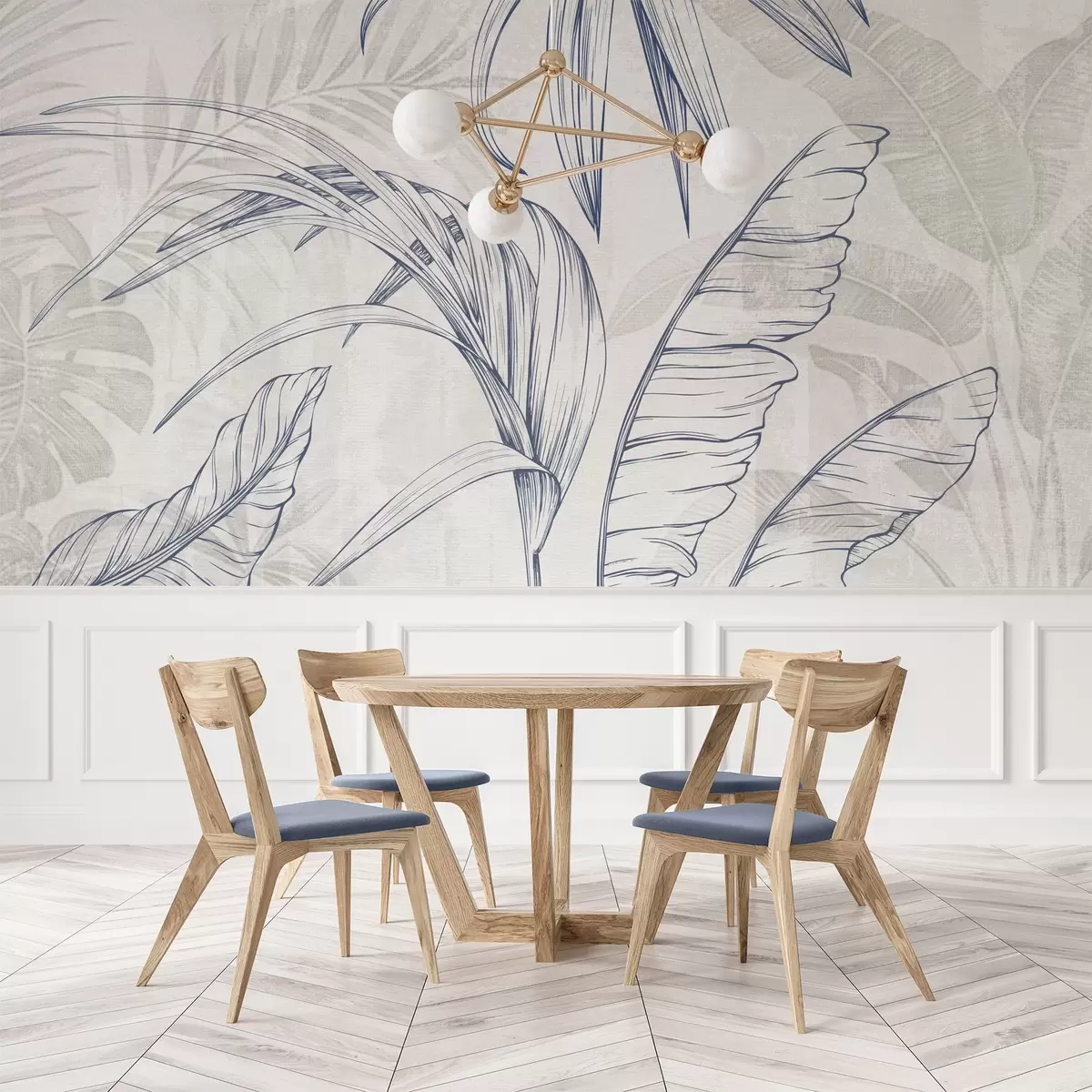 carta da parati Foglie su sfondo con imitazione di sfocatura e texture nr. w04362v1