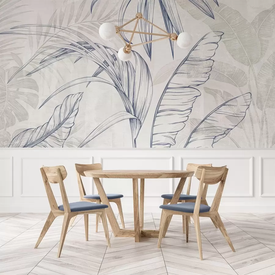 carta da parati Foglie su sfondo con imitazione di sfocatura e texture nr. w04362v1