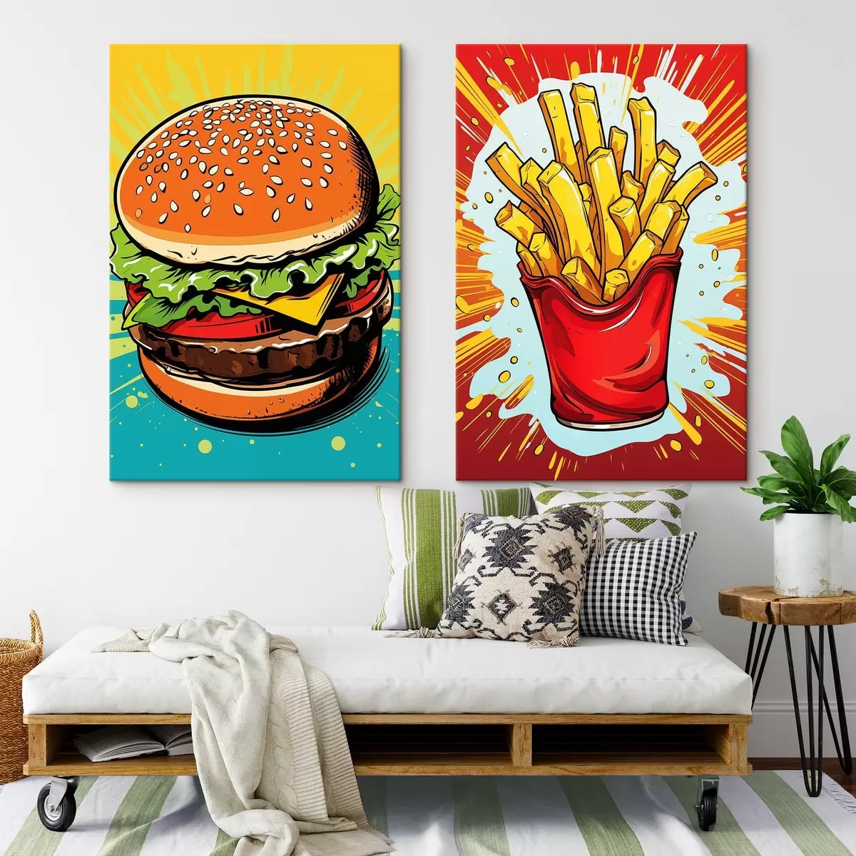 carta da parati Patatine fritte e hamburger nr. m00556