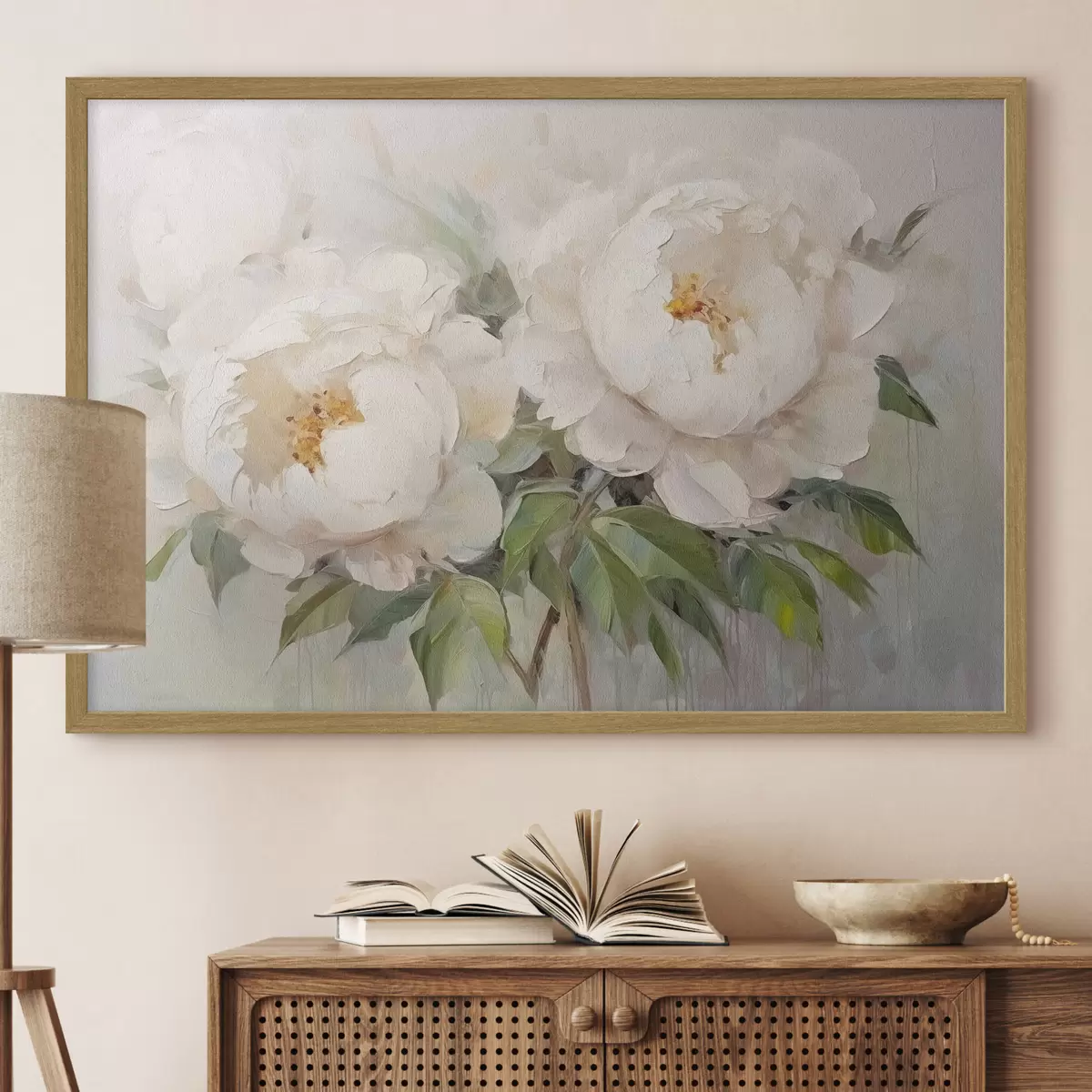 Poster Delicate peonie bianche f45268