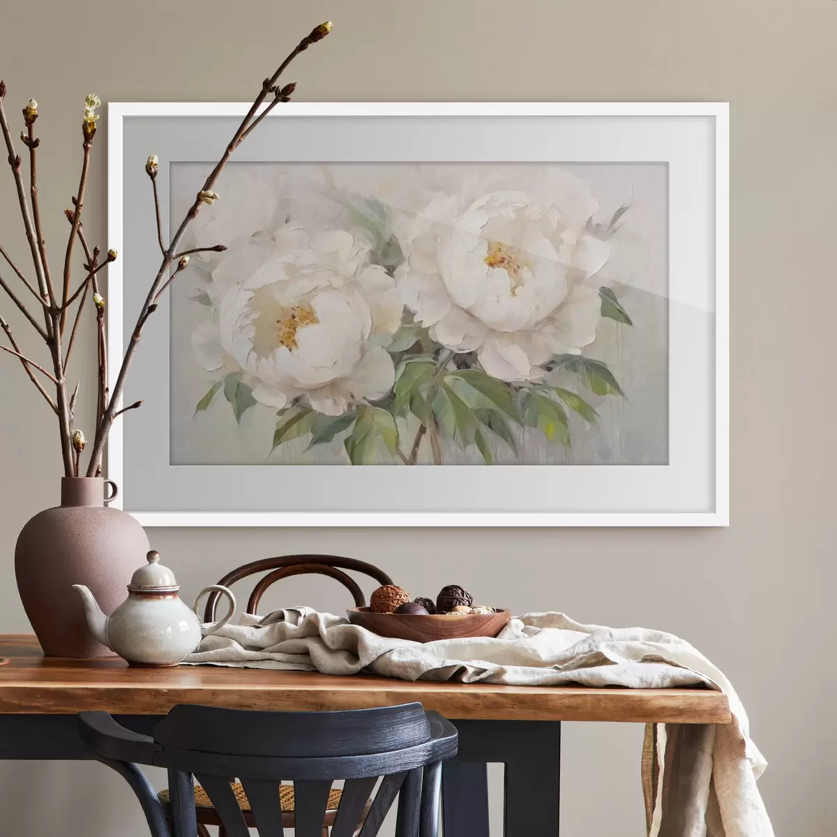 Poster Delicate peonie bianche f45268