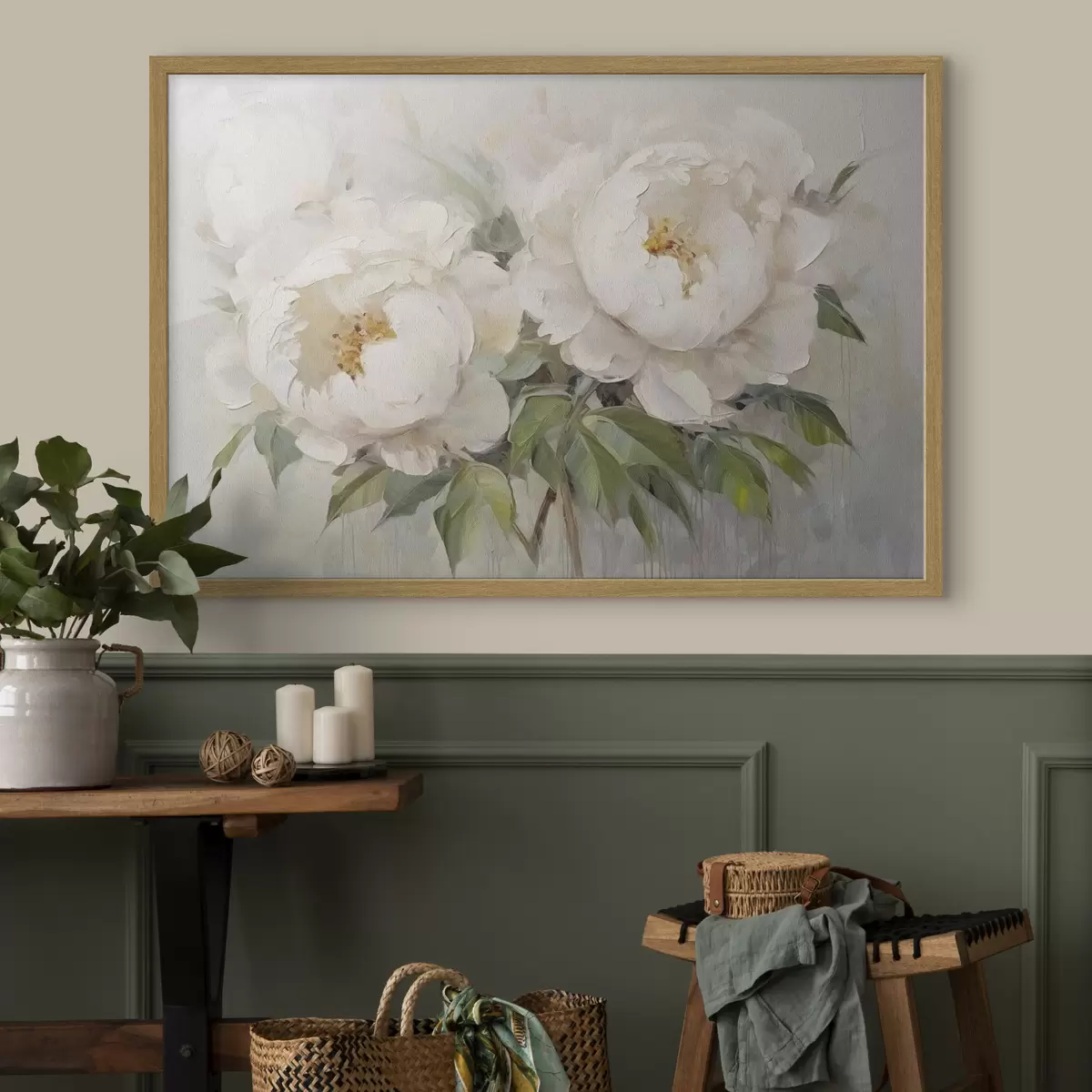 Poster Delicate peonie bianche f45268