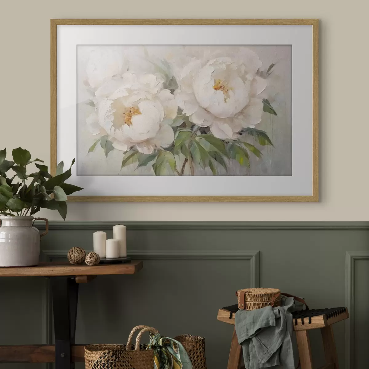 Poster Delicate peonie bianche f45268