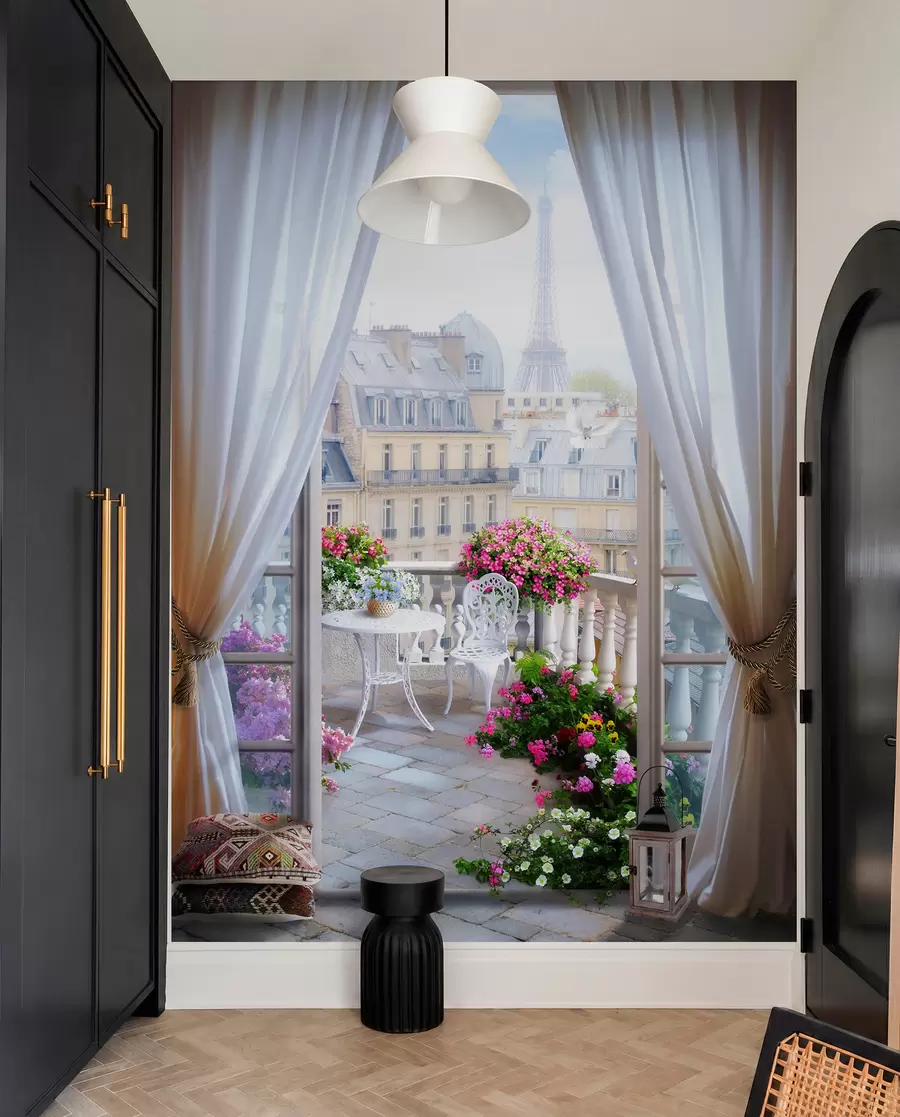 Carta da parati Finestre Parigi, vista dalla finestra