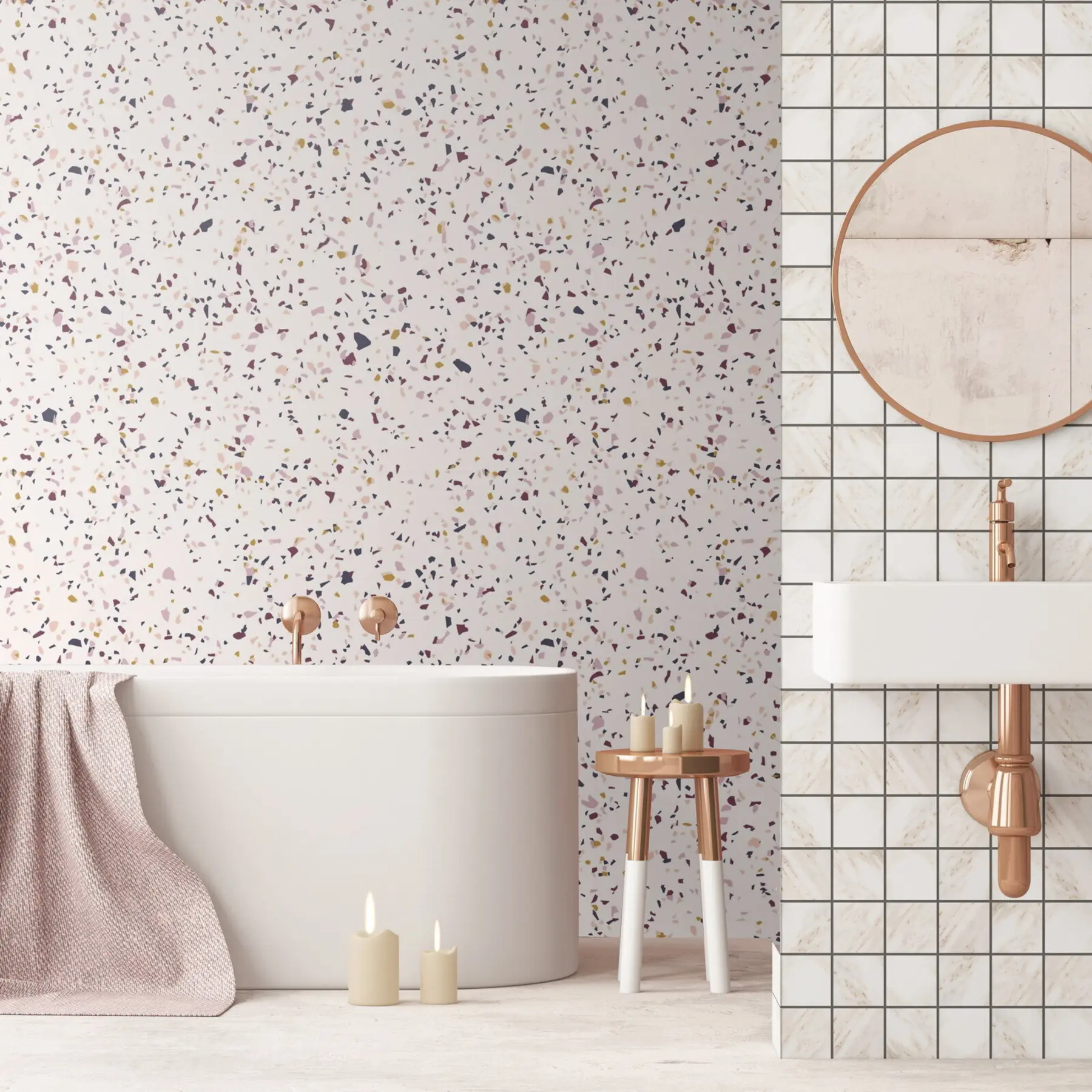 carta da parati Effetto briciole di colore, stile Boho nr. u71766