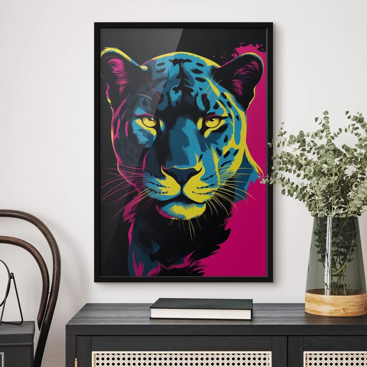 Poster La tigre in un'esplosione di colori f45280