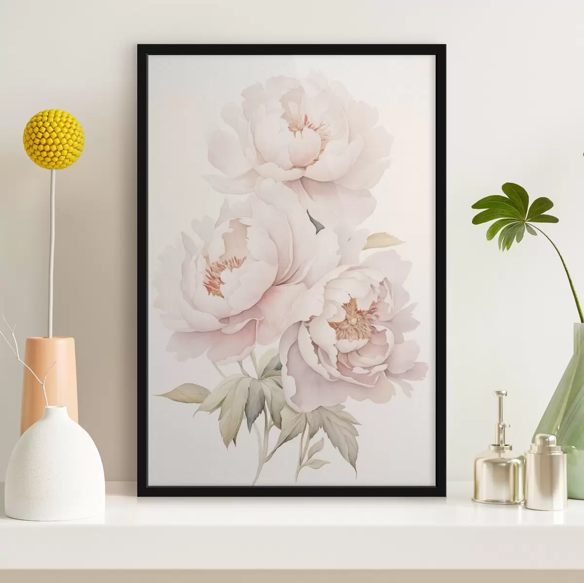 Poster Delicate peonie f45293