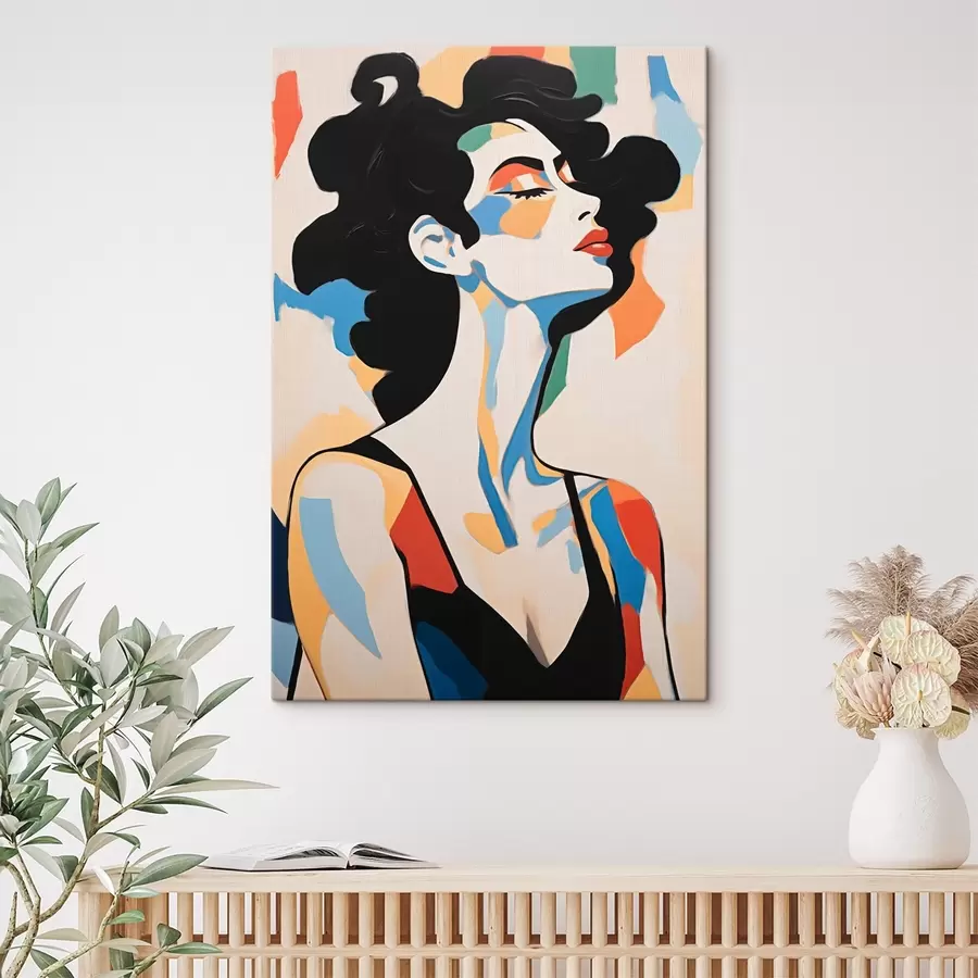 carta da parati Ritratto astratto di donna con imitazione di pennellata nr. s45233