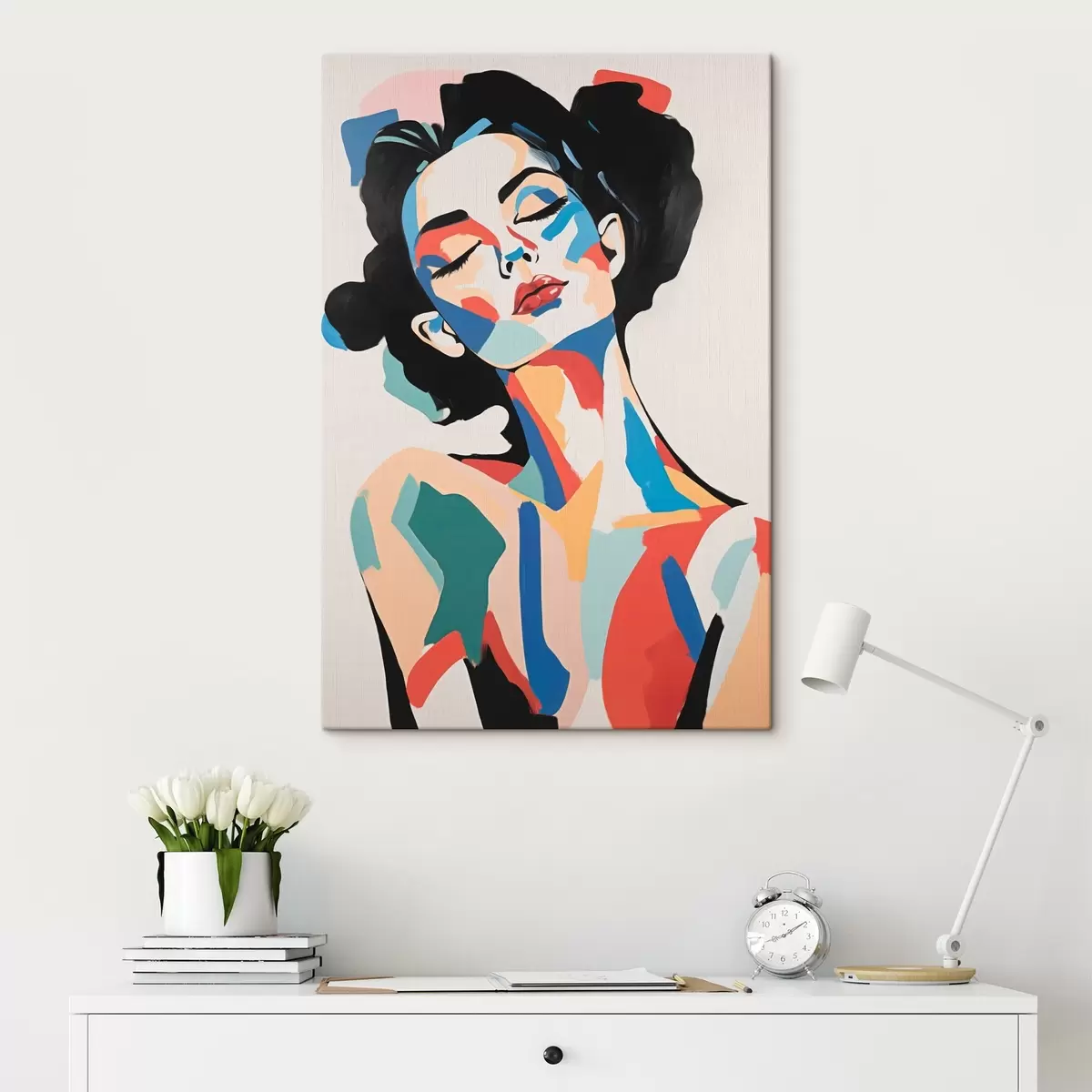 carta da parati Ritratto astratto di donna con imitazione di pennellata nr. s45234