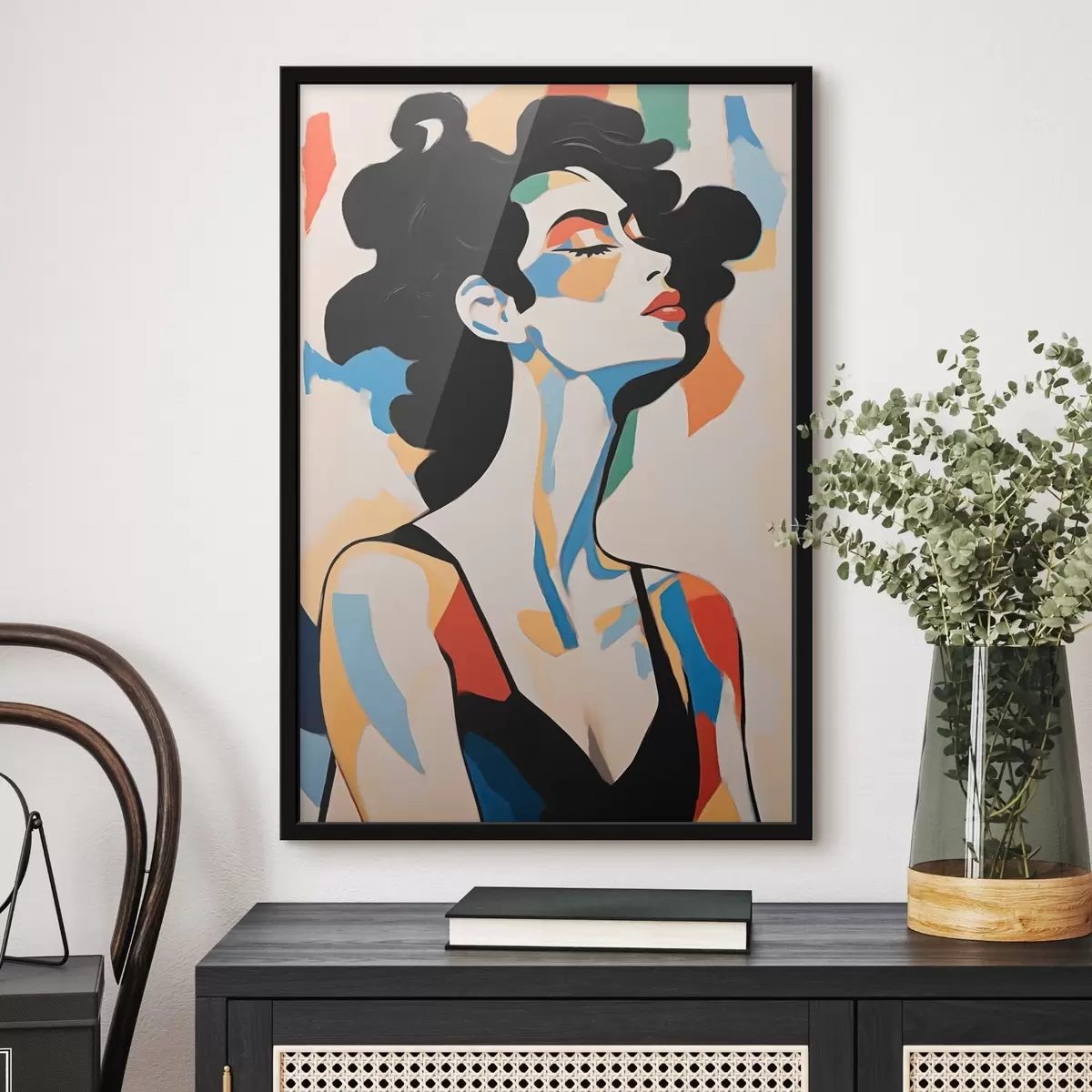 Poster Ritratto astratto di donna con imitazione di pennellata f45233