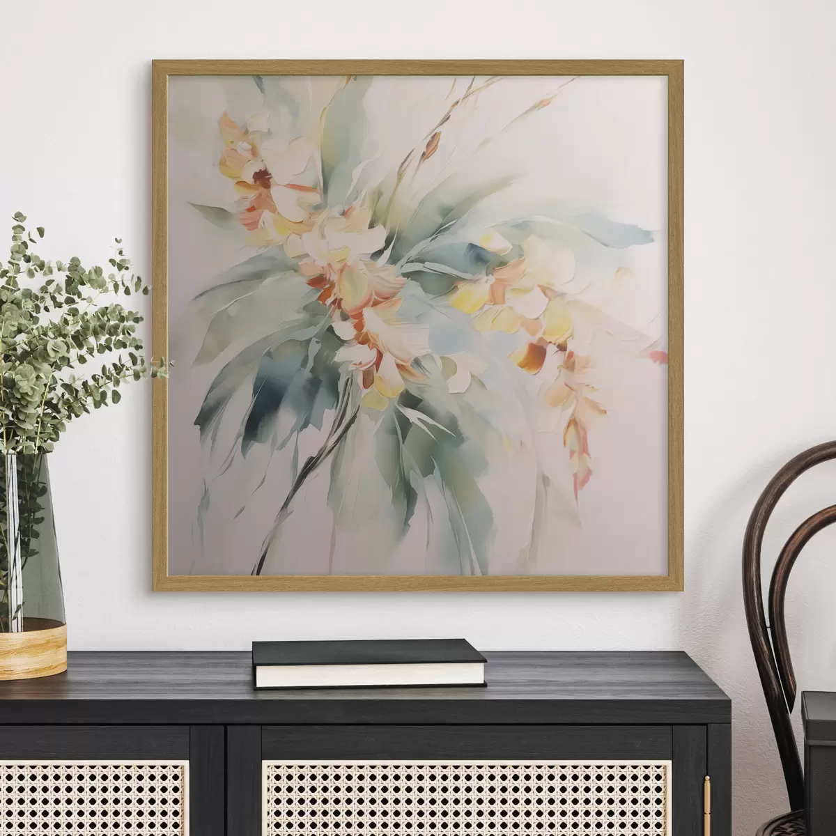 Poster Fiori astratti nel fogliame f45305