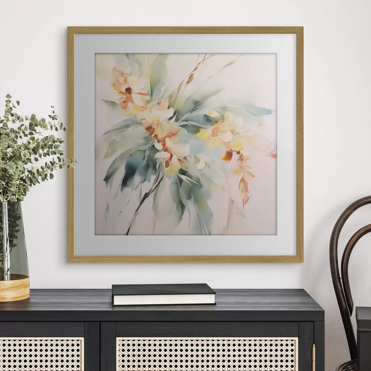 Poster Fiori astratti nel fogliame f45305