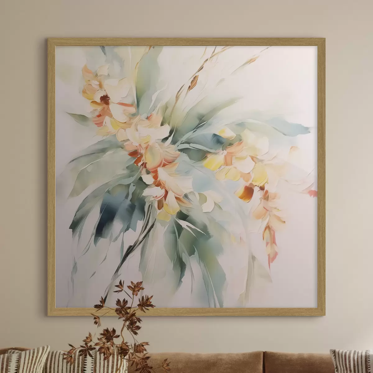 Poster Fiori astratti nel fogliame f45305