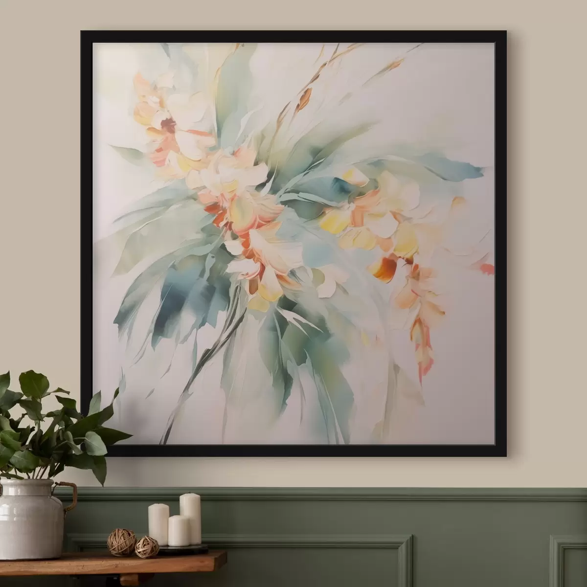 Poster Fiori astratti nel fogliame f45305