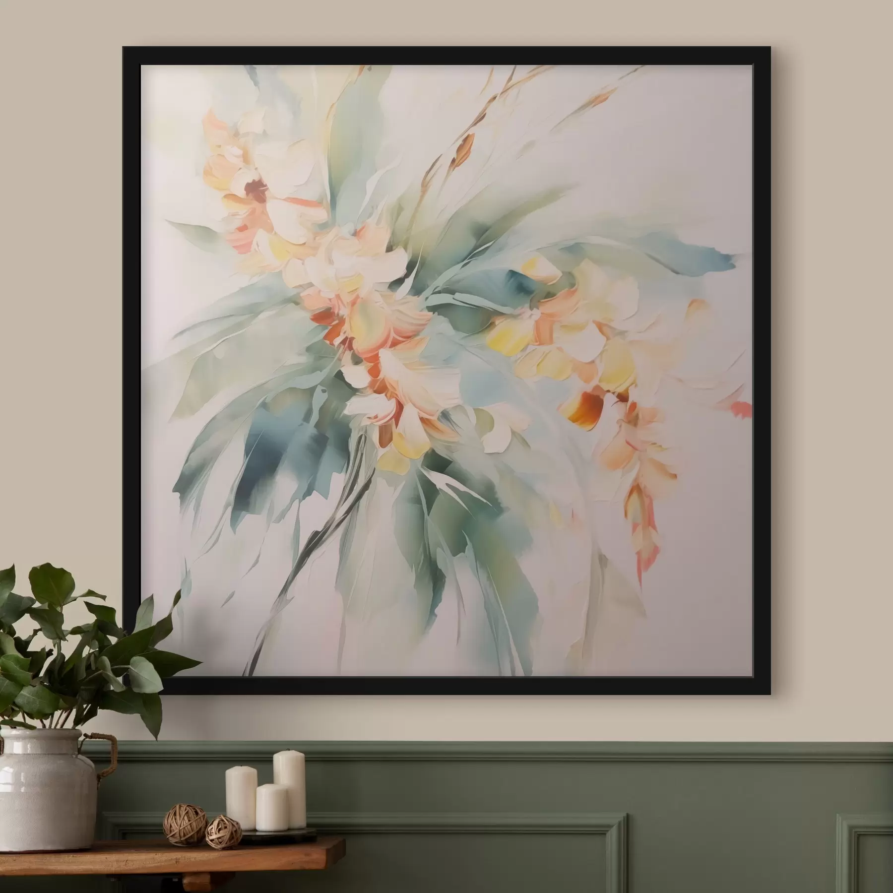 carta da parati Fiori astratti nel fogliame nr. f45305