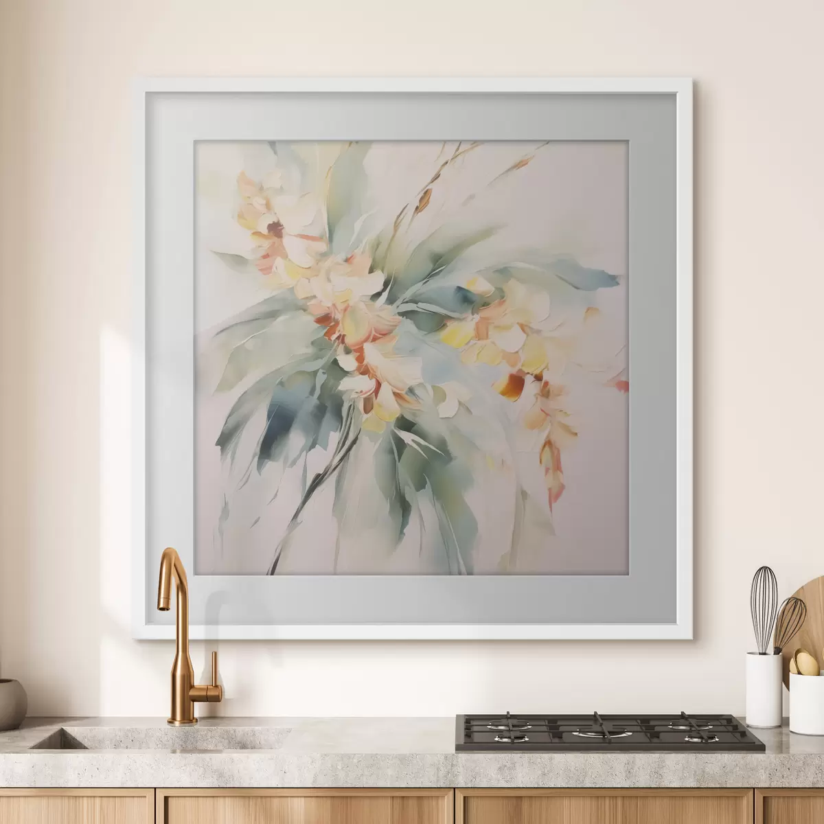 Poster Fiori astratti nel fogliame f45305