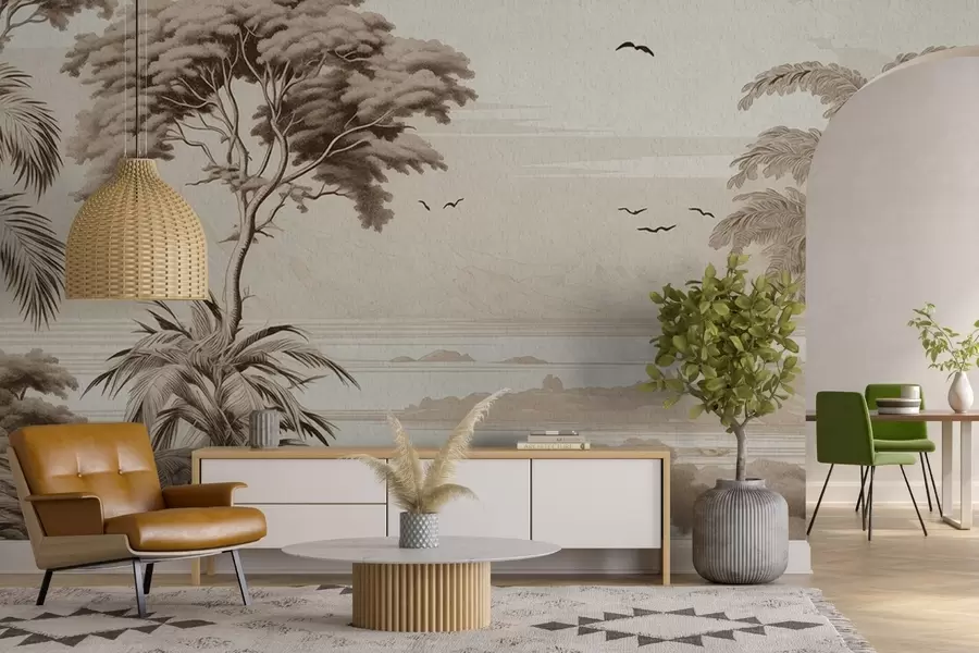 Carta da parati nature Alberi all'orizzonte 