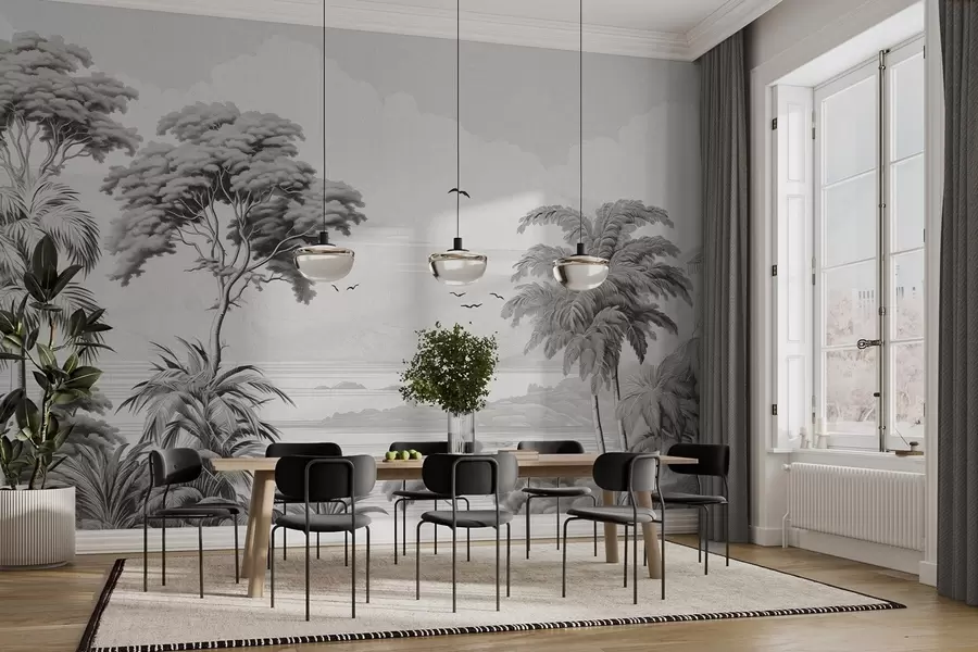 Carta da parati nature Alberi all'orizzonte 