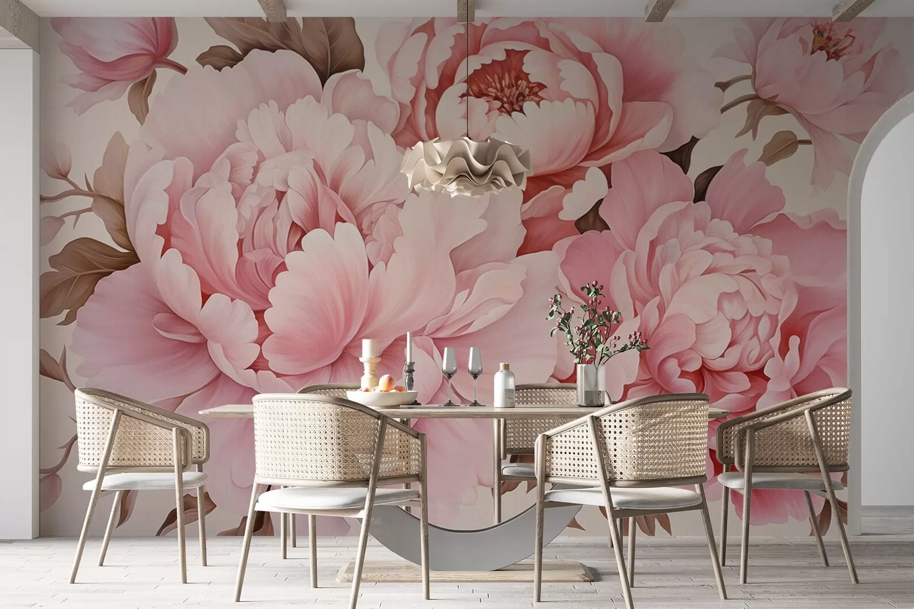 Carta da parati Floreale Delicate peonie n. w04365