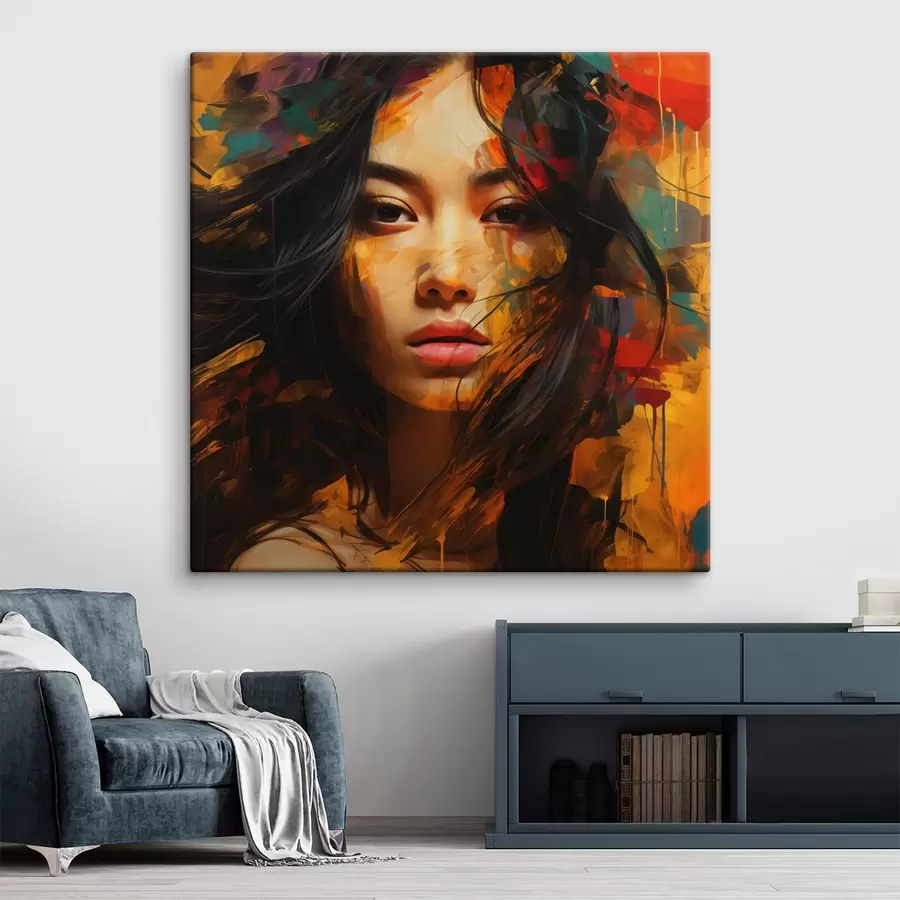 carta da parati Ritratto di donna in stile arte astratta nr. s45039