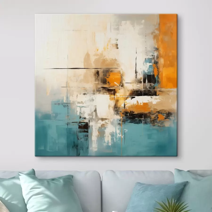 carta da parati Arte contemporanea con pennellate strutturate e accenti luminosi nr. s45041