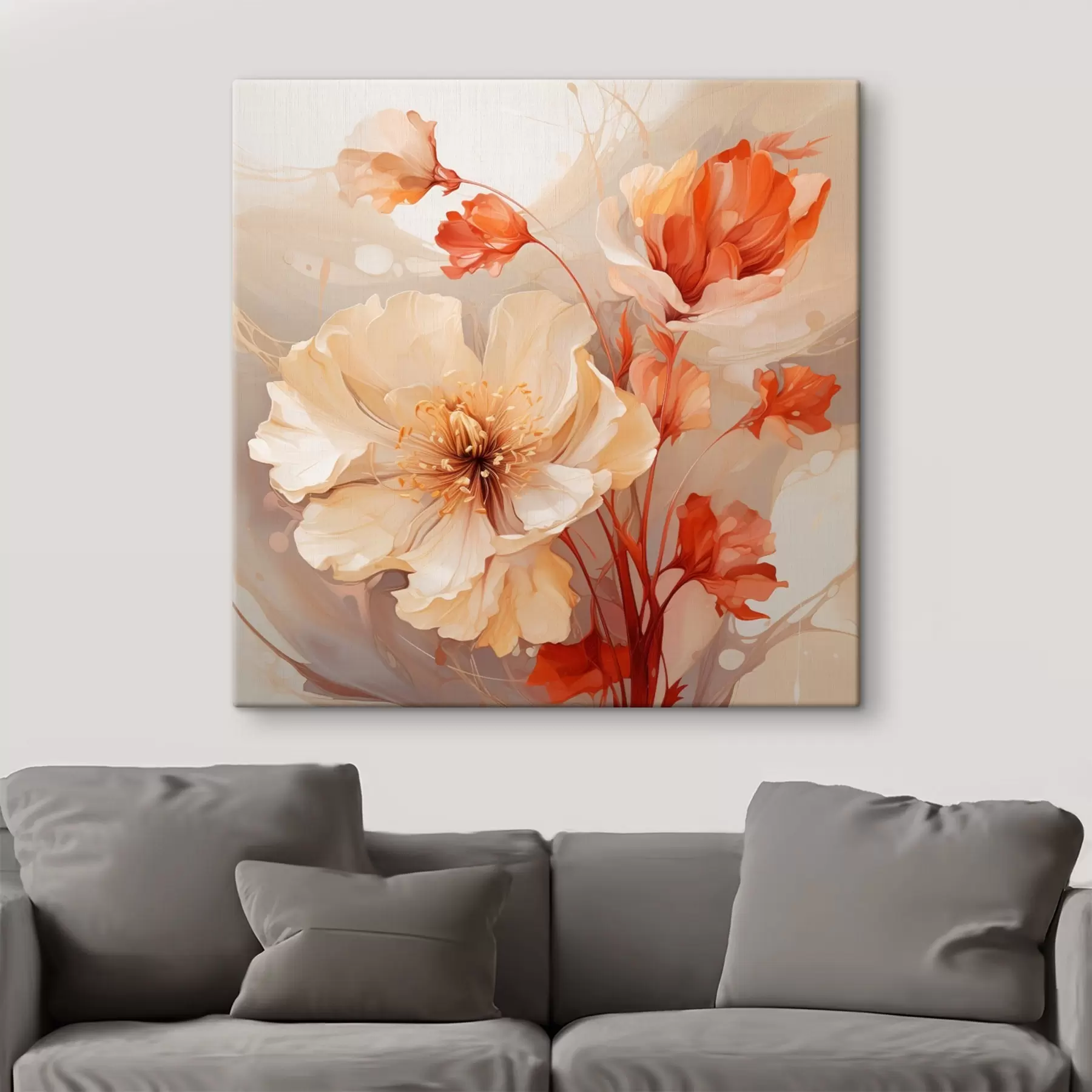 carta da parati Fiori magici in tonalità pastello in uno stile da sogno nr. s45042