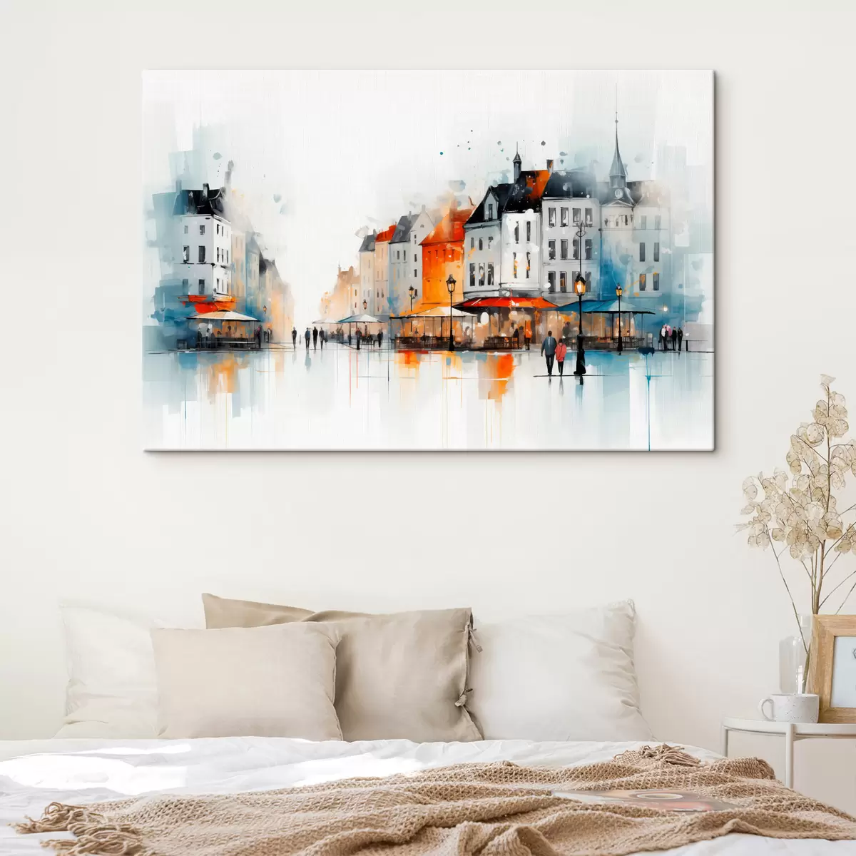 carta da parati Scena di strada con edifici e persone in stile artistico nr. s45050