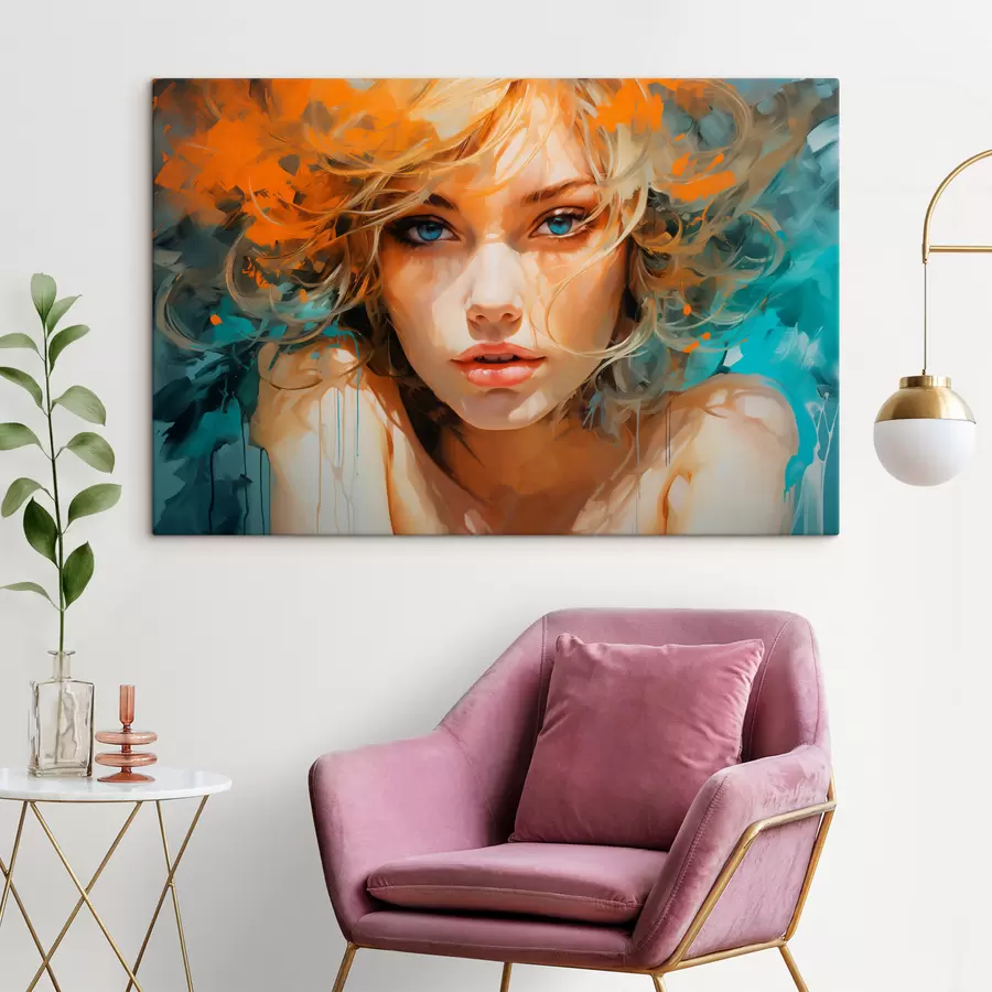 carta da parati Immagine femminile espressiva in stile astratto-realistico nr. s45061