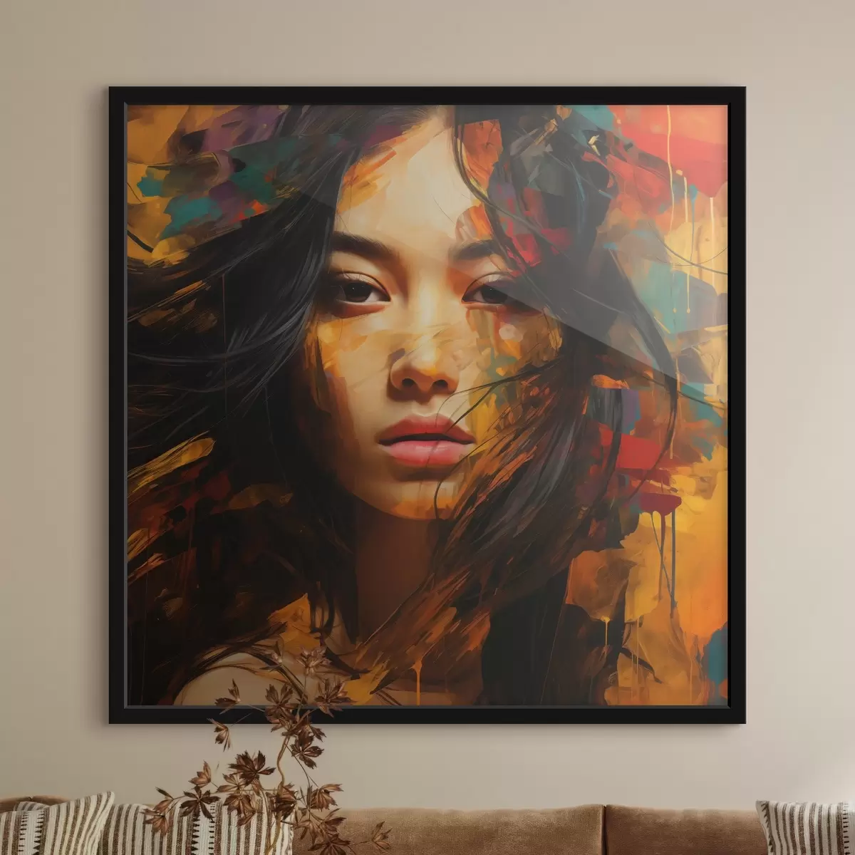 Poster Ritratto di donna in stile arte astratta f45039