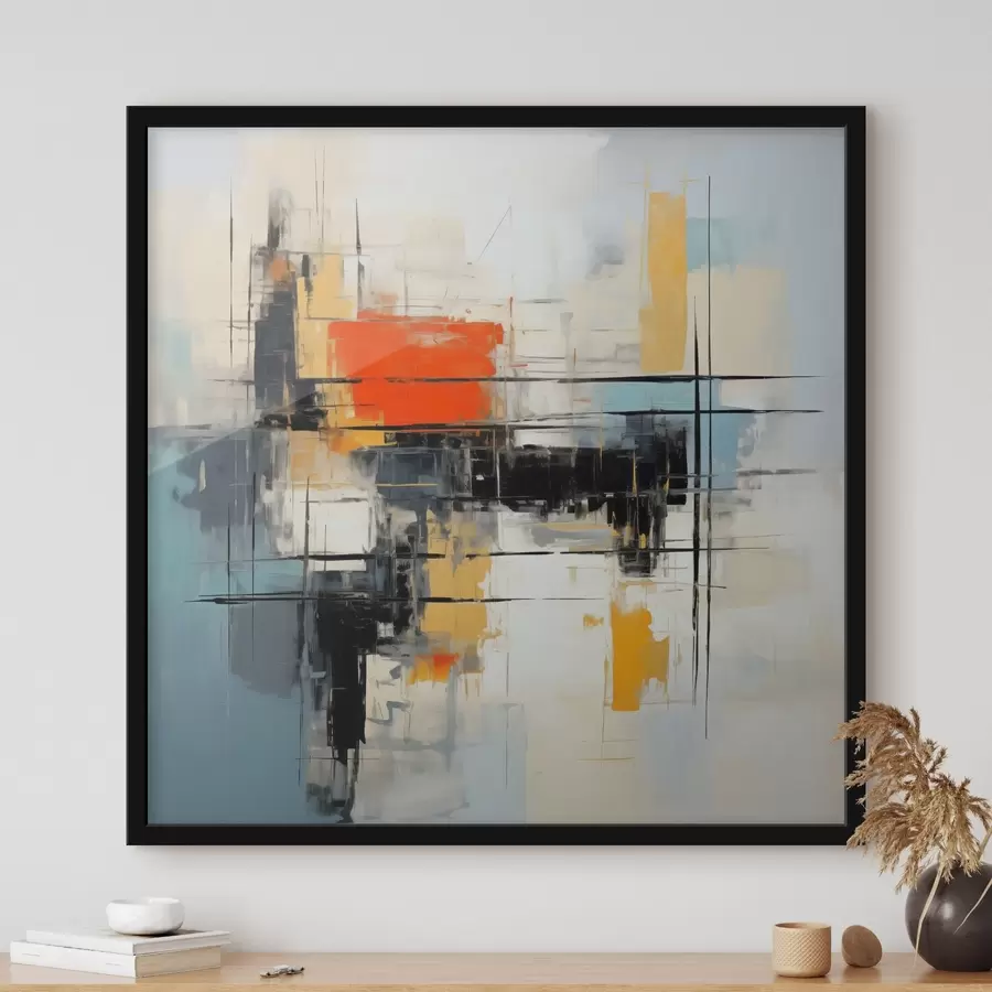 carta da parati Tela dinamica in stile moderno con tratti decisi nr. f45040