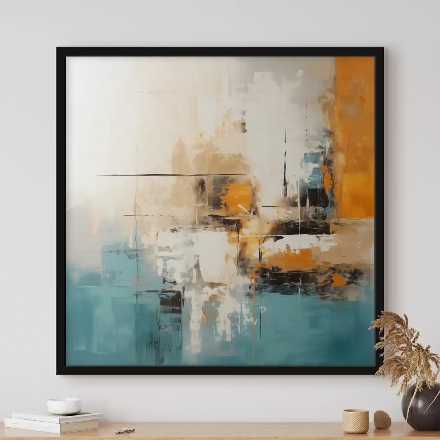 carta da parati Arte contemporanea con pennellate strutturate e accenti luminosi nr. f45041