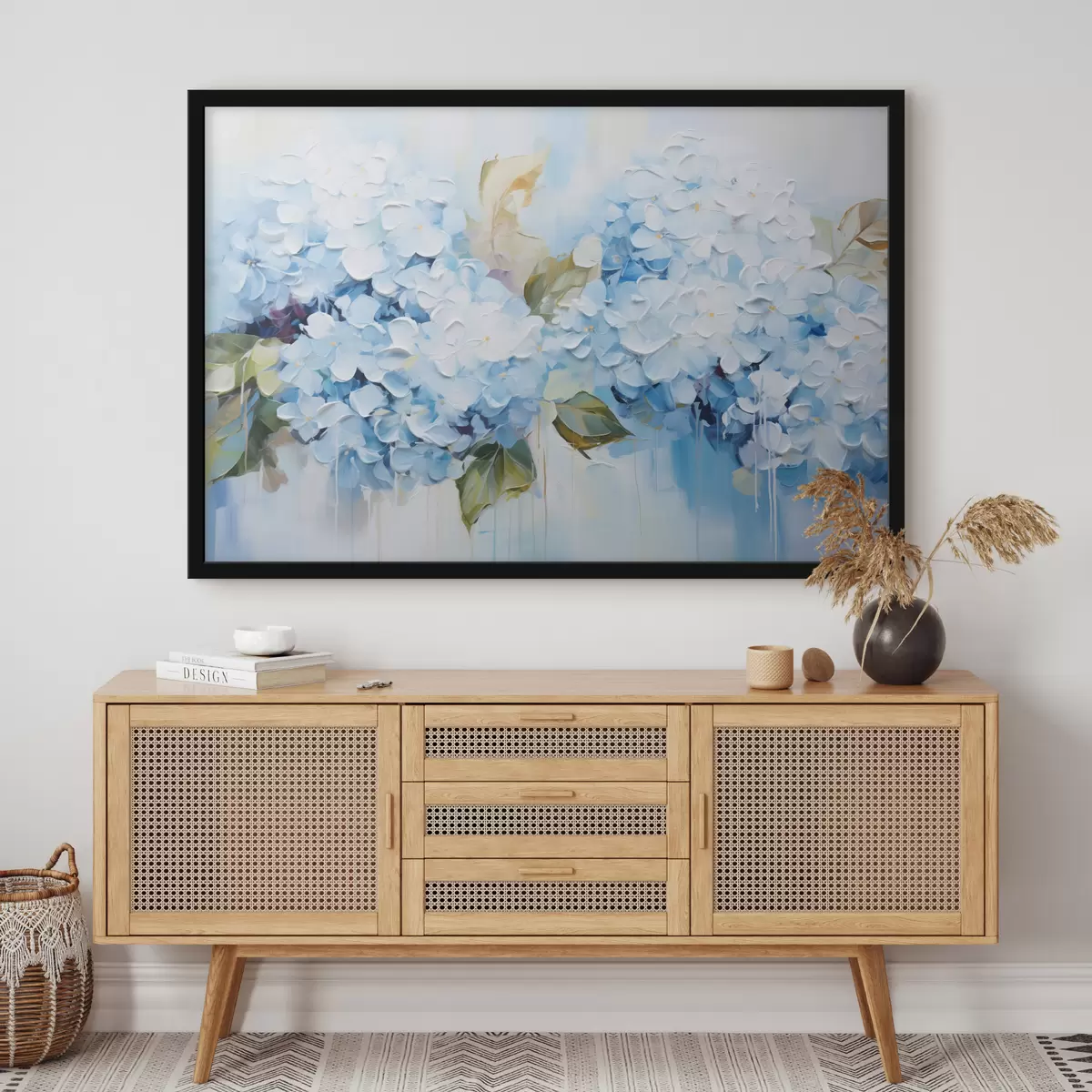 Poster Ortensie a pastello con tecnica pittorica volumetrica f45052