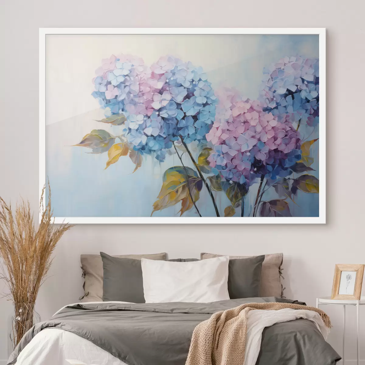 Poster Fiori astratti di ortensia in tonalità tenui f45056