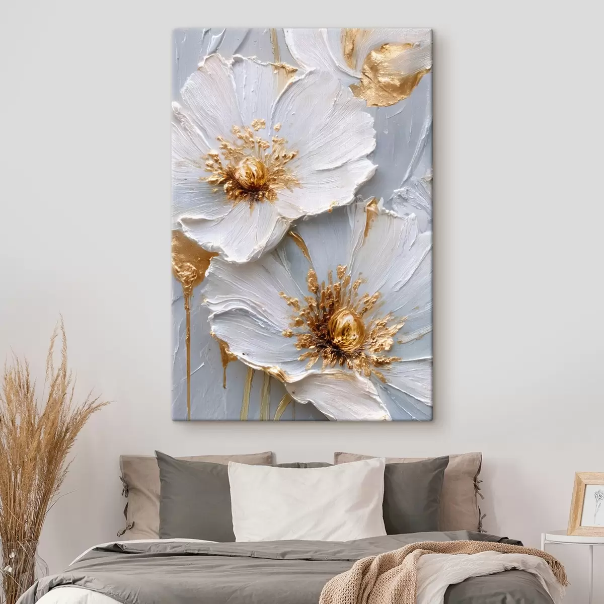 carta da parati Margherite strutturate: arte a impasto con pennellate espressive nr. s45241