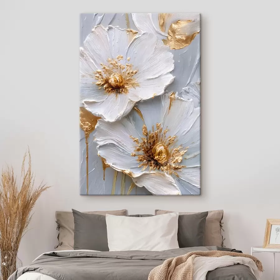 carta da parati Margherite strutturate: arte a impasto con pennellate espressive nr. s45241