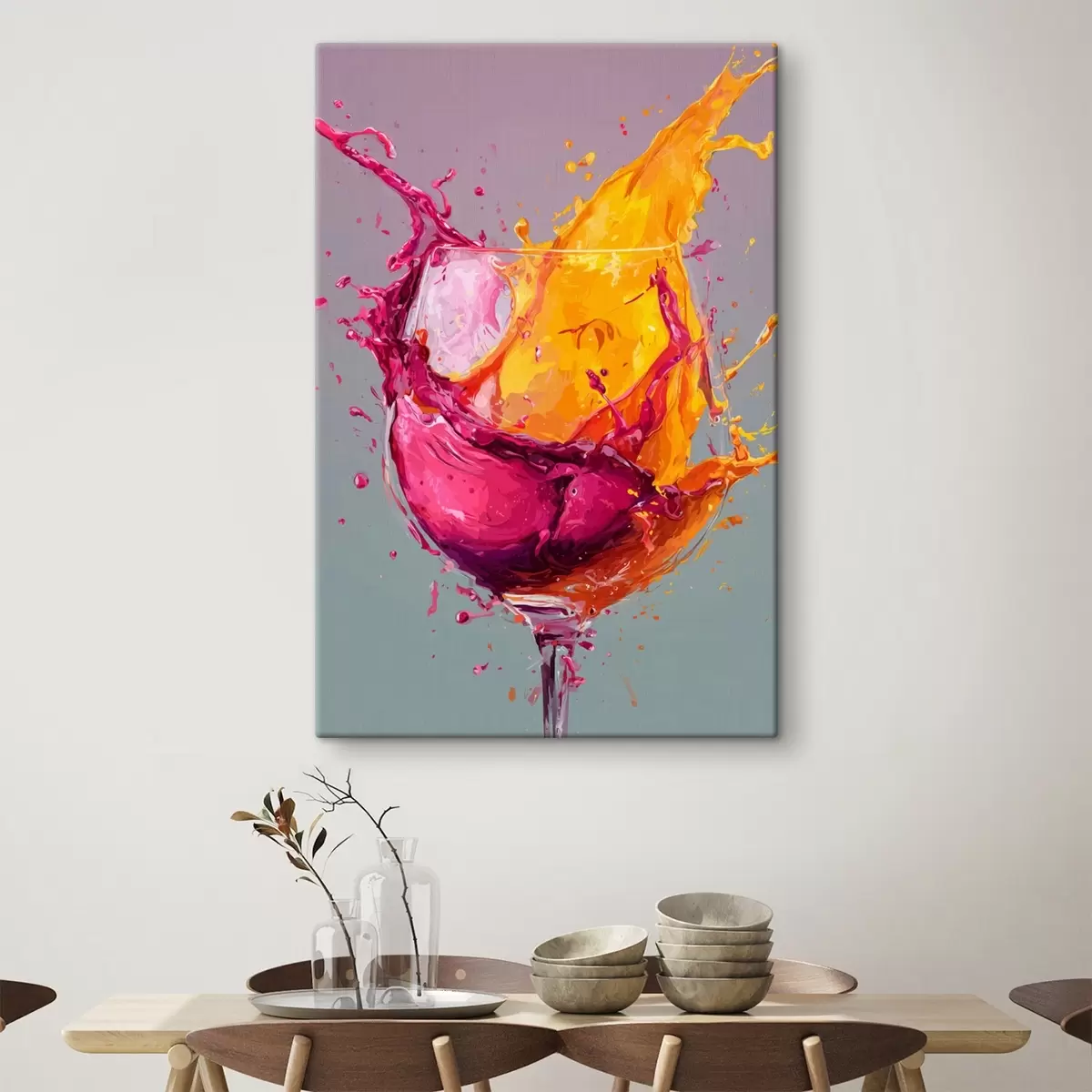 carta da parati Schizzi di colore: astrazione dinamica in un bicchiere nr. s45244