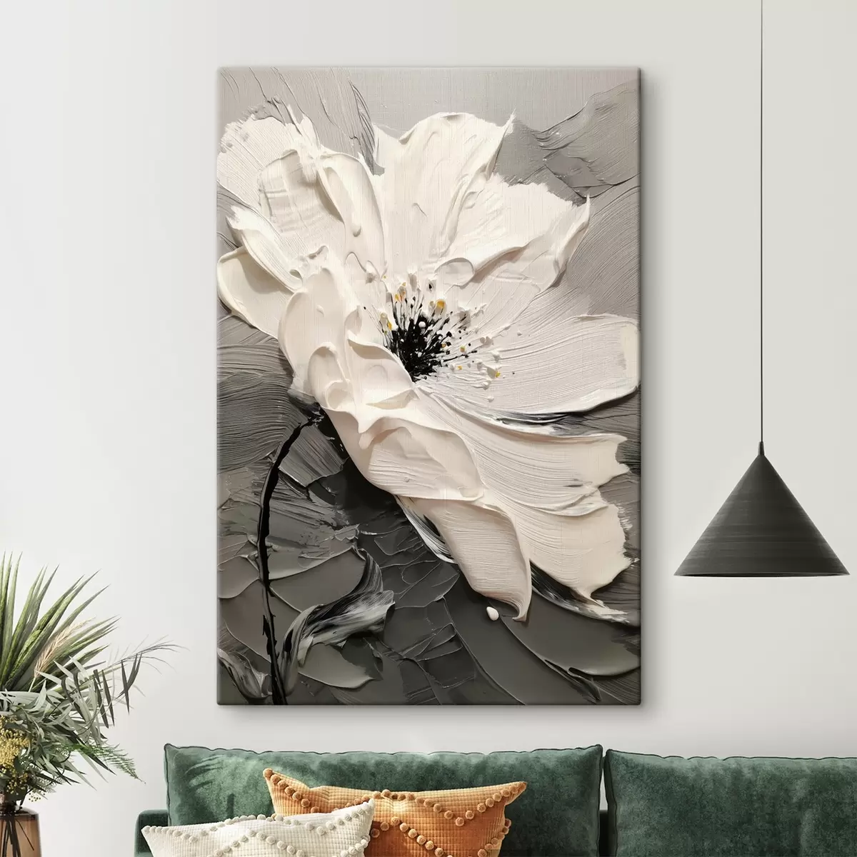 carta da parati Elegante fioritura: pittura moderna con texture in rilievo nr. s45246