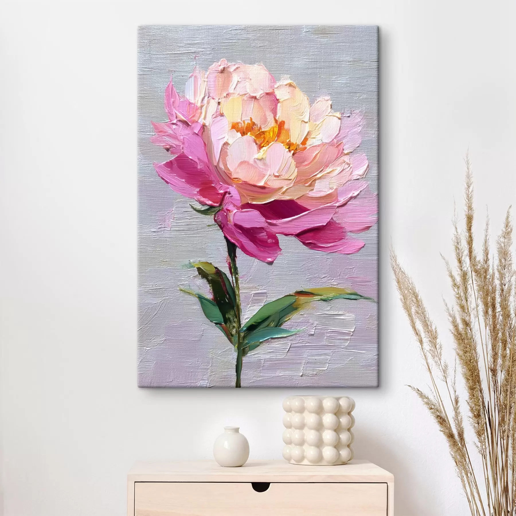 carta da parati Peonia d'arte: composizione vibrante in stile volumetrico nr. s45248