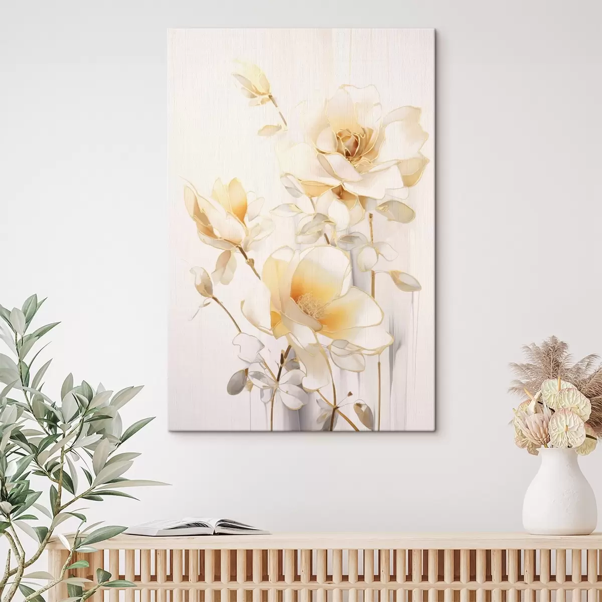 carta da parati Fiori leggeri: arte moderna dalle tonalità delicate nr. s45258