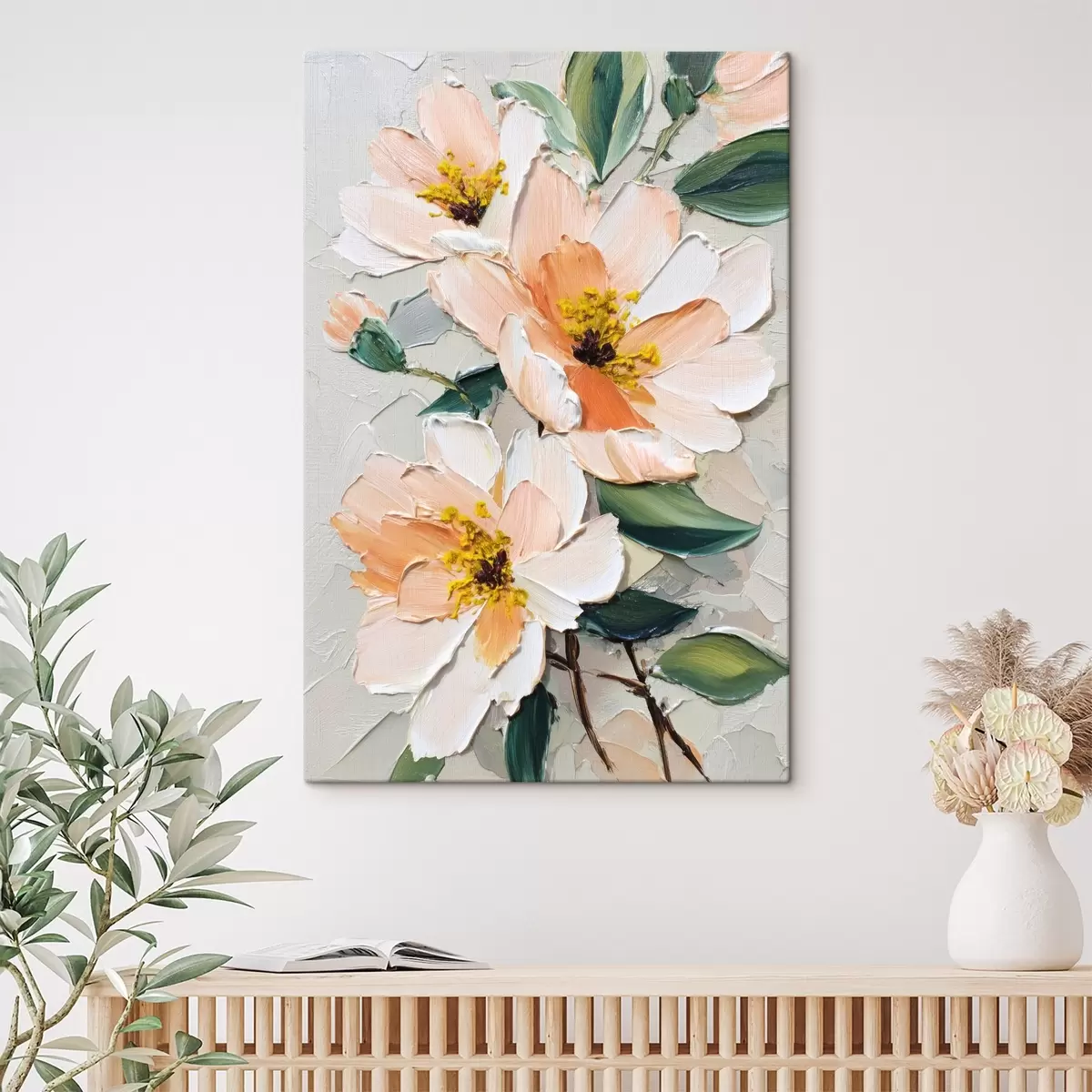 carta da parati Fiori con petali dalla punta bianca e centro giallo nr. s45262