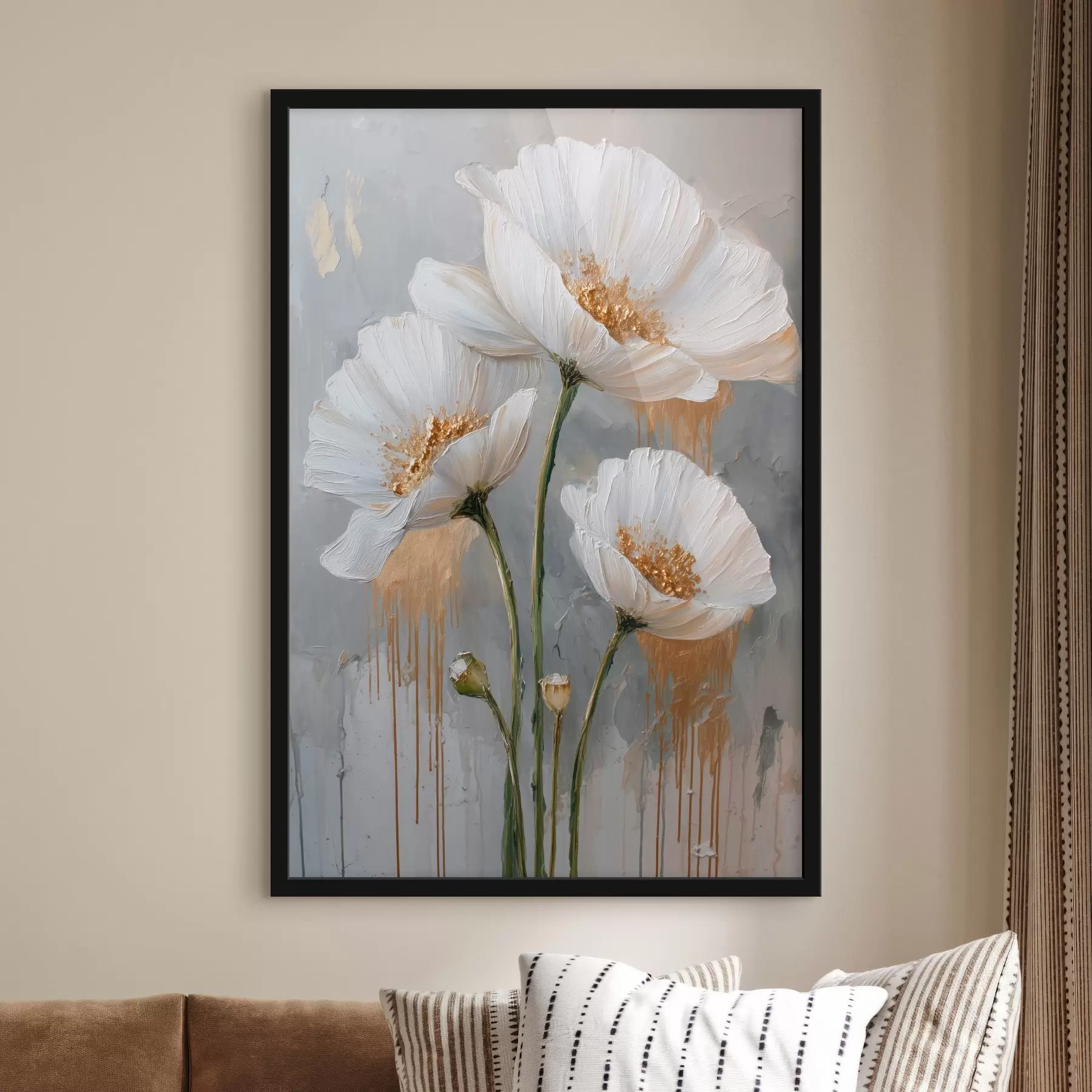 carta da parati Margherite bianche: pittura volumetrica su sfondo blu nr. f45240