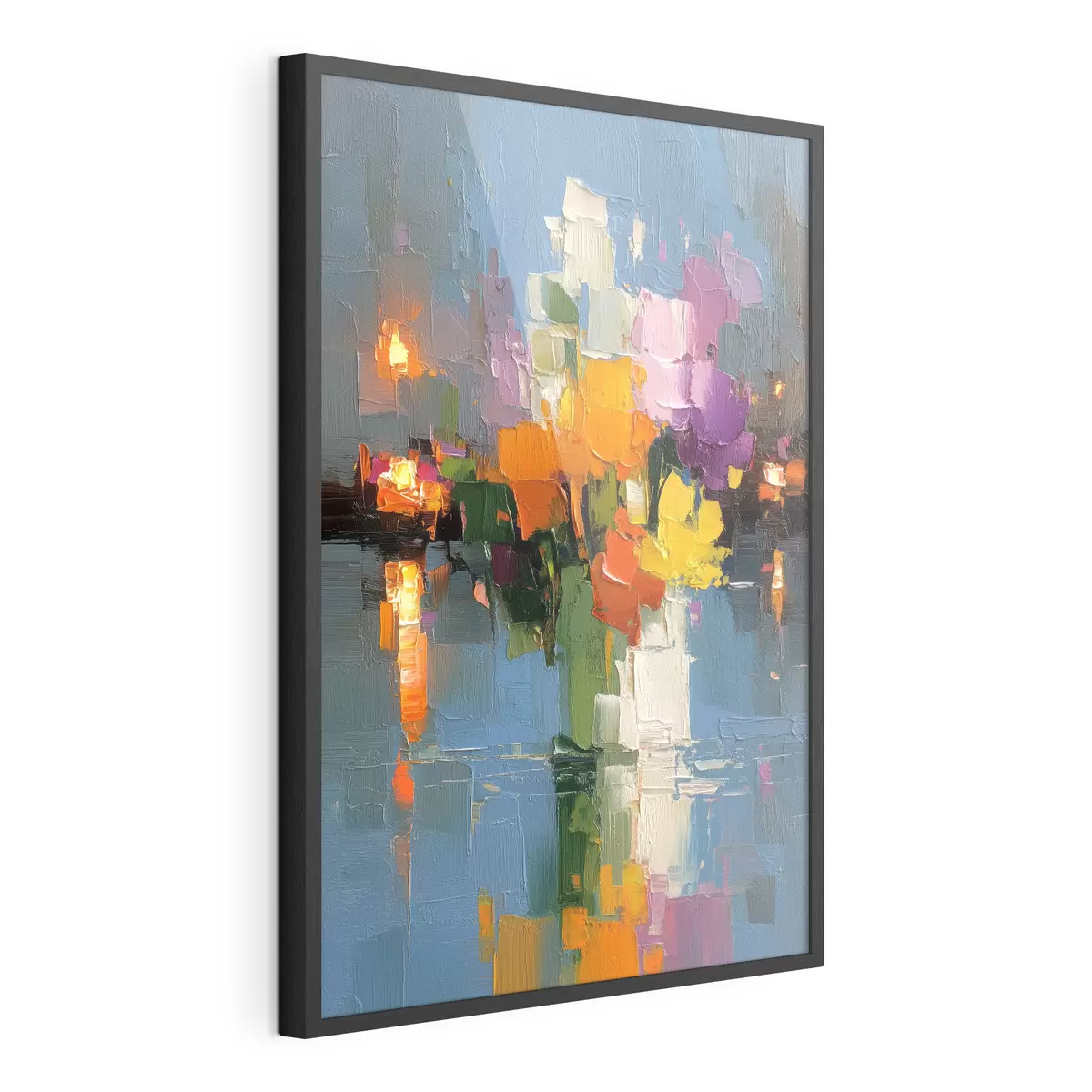 Poster Astrazione urbana: riflessione della luce nell'acqua f45243