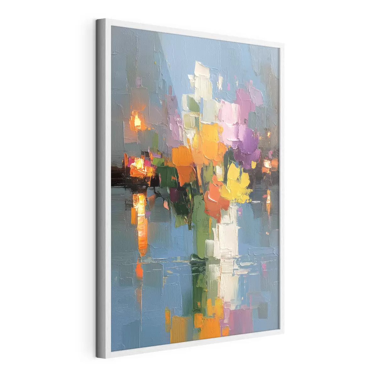 Poster Astrazione urbana: riflessione della luce nell'acqua f45243