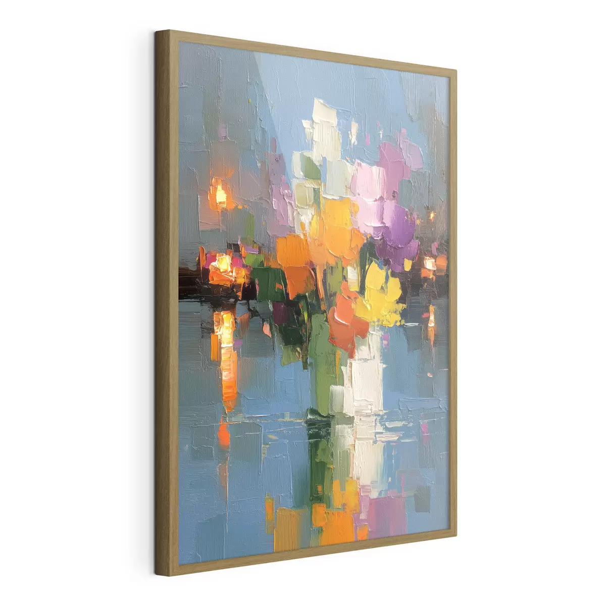 Poster Astrazione urbana: riflessione della luce nell'acqua f45243