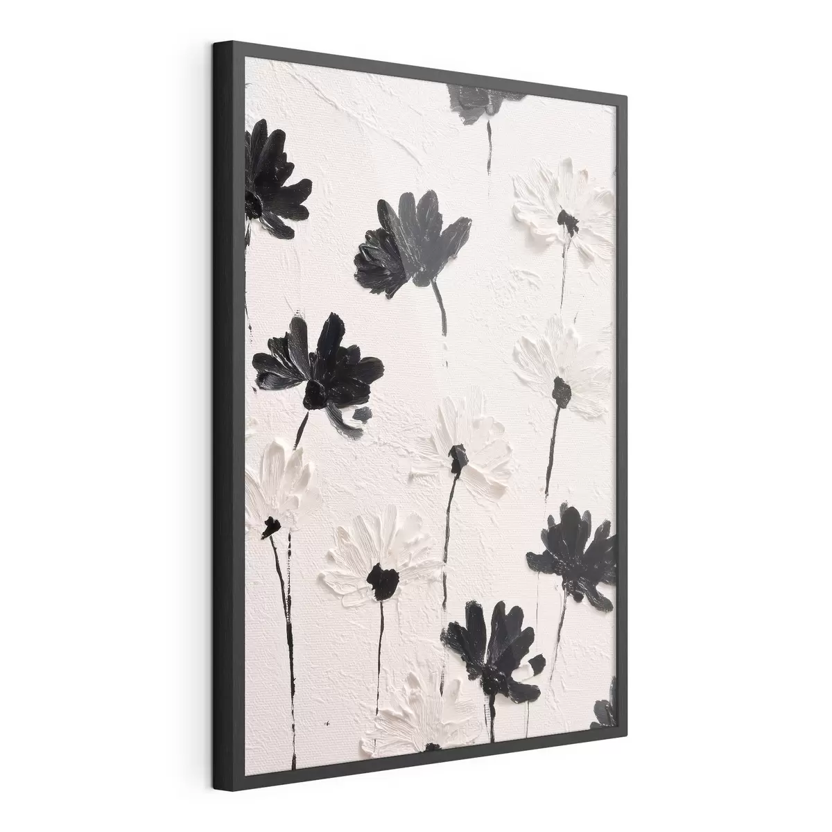 Poster Fiori volumetrici: composizione a impasto in toni monocromatici f45247