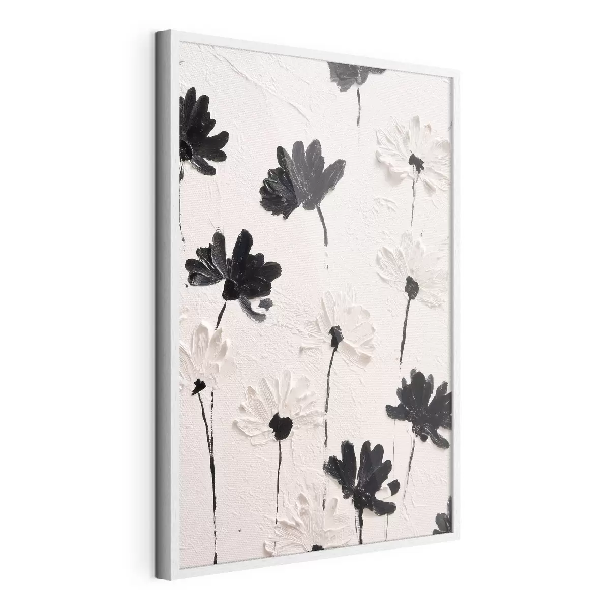 Poster Fiori volumetrici: composizione a impasto in toni monocromatici f45247