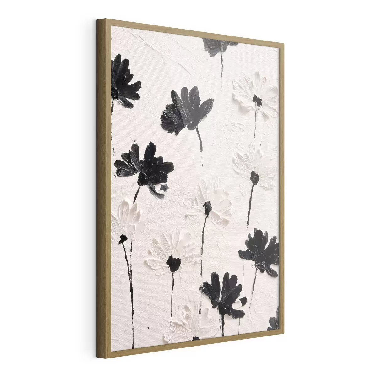 Poster Fiori volumetrici: composizione a impasto in toni monocromatici f45247
