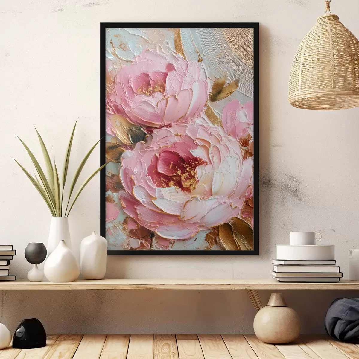 Poster Petali volumetrici: arte dell'impasto con texture vivida f45251