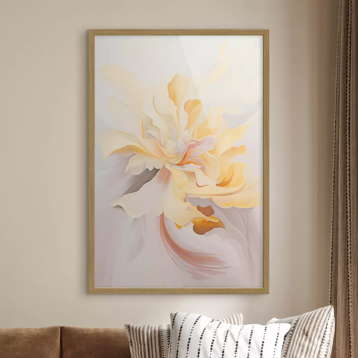 Poster Fiore delicato: pittura astratta in toni pastello f45256