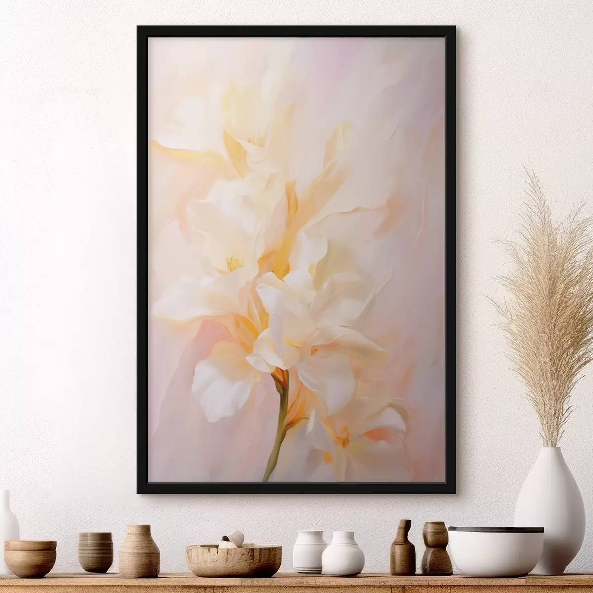 Poster Fiore in fiore: schizzo astratto in toni chiari f45257